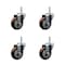 Service Caster 35 Inch Maroon Polyurethane Wheel Swivel 58 Inch Threaded Stem Caster Set Service Caster SCC-TS20S3514-PPUB-MRN-58212-4 - alternate 1